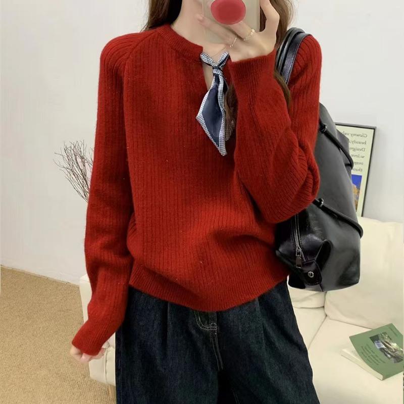 Рождественский новый свитер женский осенне-зимний новый ленивый ветер красный яркий шелк ложная двойка контрастный галстук-бабочка вязаный свитер One size бордовый
Рождественский новый свитер женский осенне-зимний новый ленивый ветер красный яркий шелк ложная двойка контрастный галстук-бабочка вязаный свитер One size бордовый