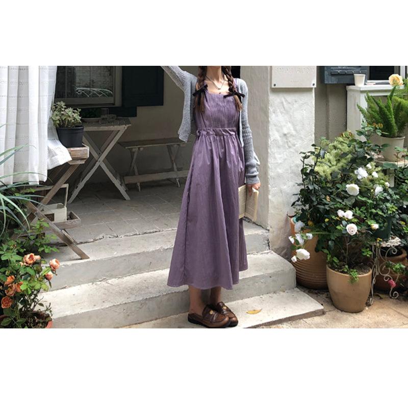 Korean Version Purple Suspender Dress for Women In Summer with Gentle Waist Style A-line Long Skirt L фіолетовий
Korean Version Purple Suspender Dress for Women In Summer with Gentle Waist Style A-line Long Skirt L фіолетовий