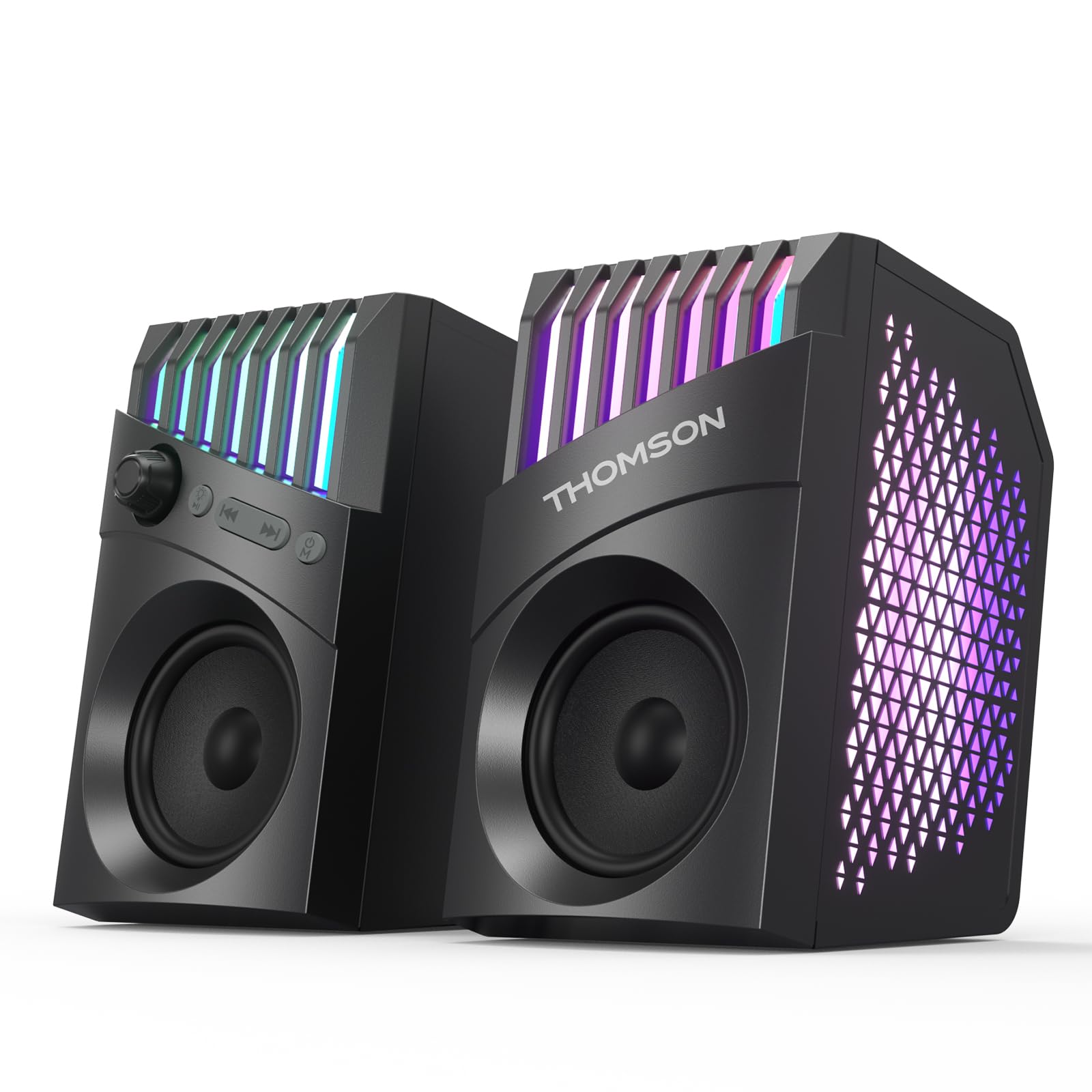 THOMSON PC Speaker Gaming Speaker with RGB Light USB Memory Compatible Wired USB Powered Jack USB Memory Compatible Compact Channel Stereo Vertical
THOMSON PC Speaker Gaming Speaker with RGB Light USB Memory Compatible Wired USB Powered Jack USB Memory Compatible Compact Channel Stereo Vertical