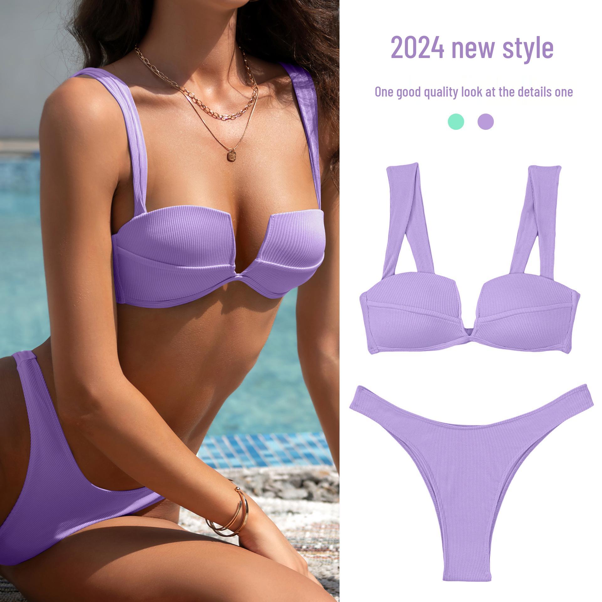 2024 Nylon Double-Sided Striped Bikini - Women s Solid Color Cross-Back Swimsuit Small фіолетовий
2024 Nylon Double-Sided Striped Bikini - Women s Solid Color Cross-Back Swimsuit Small фіолетовий