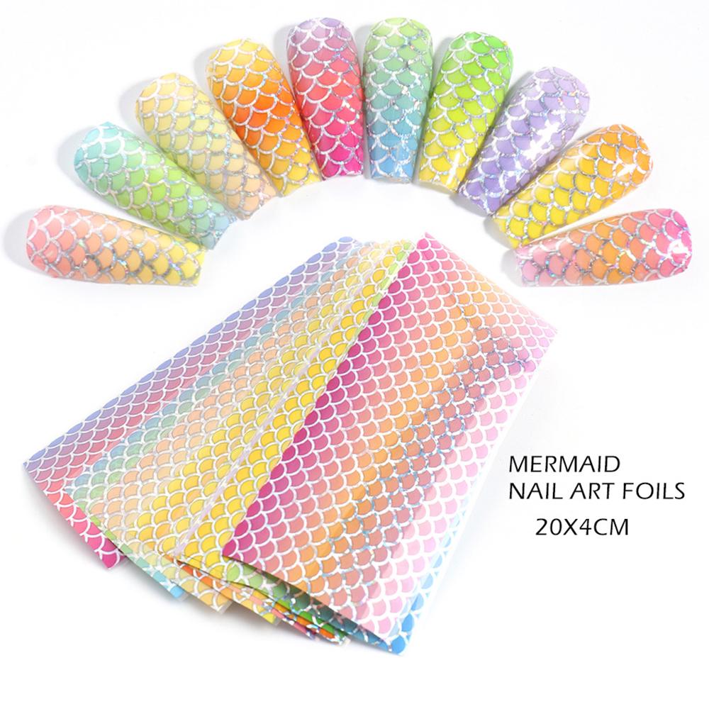 Gradient Mermaid Manicure Holographic Nail Foils Wave Decal Nail Stickers Nail Art Decorations
Gradient Mermaid Manicure Holographic Nail Foils Wave Decal Nail Stickers Nail Art Decorations