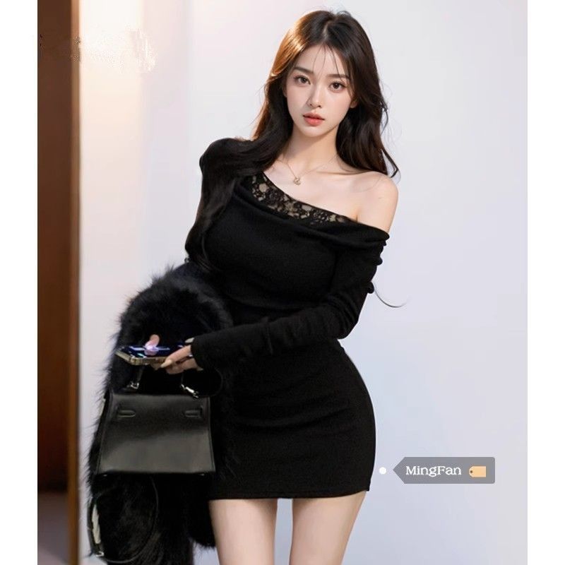 Pure desire style sexy slanted shoulder long-sleeved dress women s autumn and winter new design lace splicing slim hip skirt S фиолетовый
Pure desire style sexy slanted shoulder long-sleeved dress women s autumn and winter new design lace splicing slim hip skirt S фиолетовый