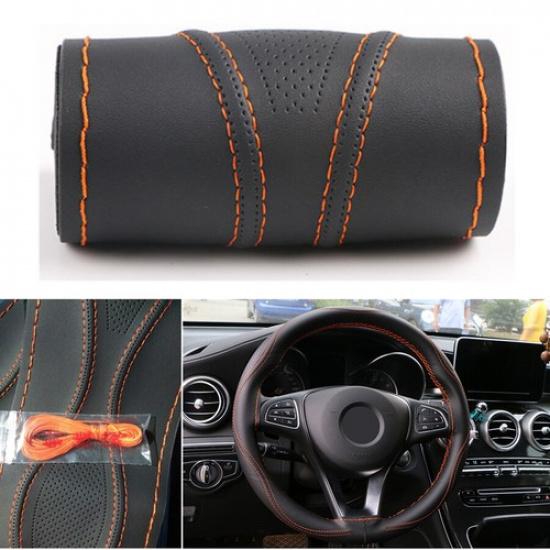 Universal 38cm Car Steering Wheel Cover PU Leather Protector w/ Orange String
Universal 38cm Car Steering Wheel Cover PU Leather Protector w/ Orange String