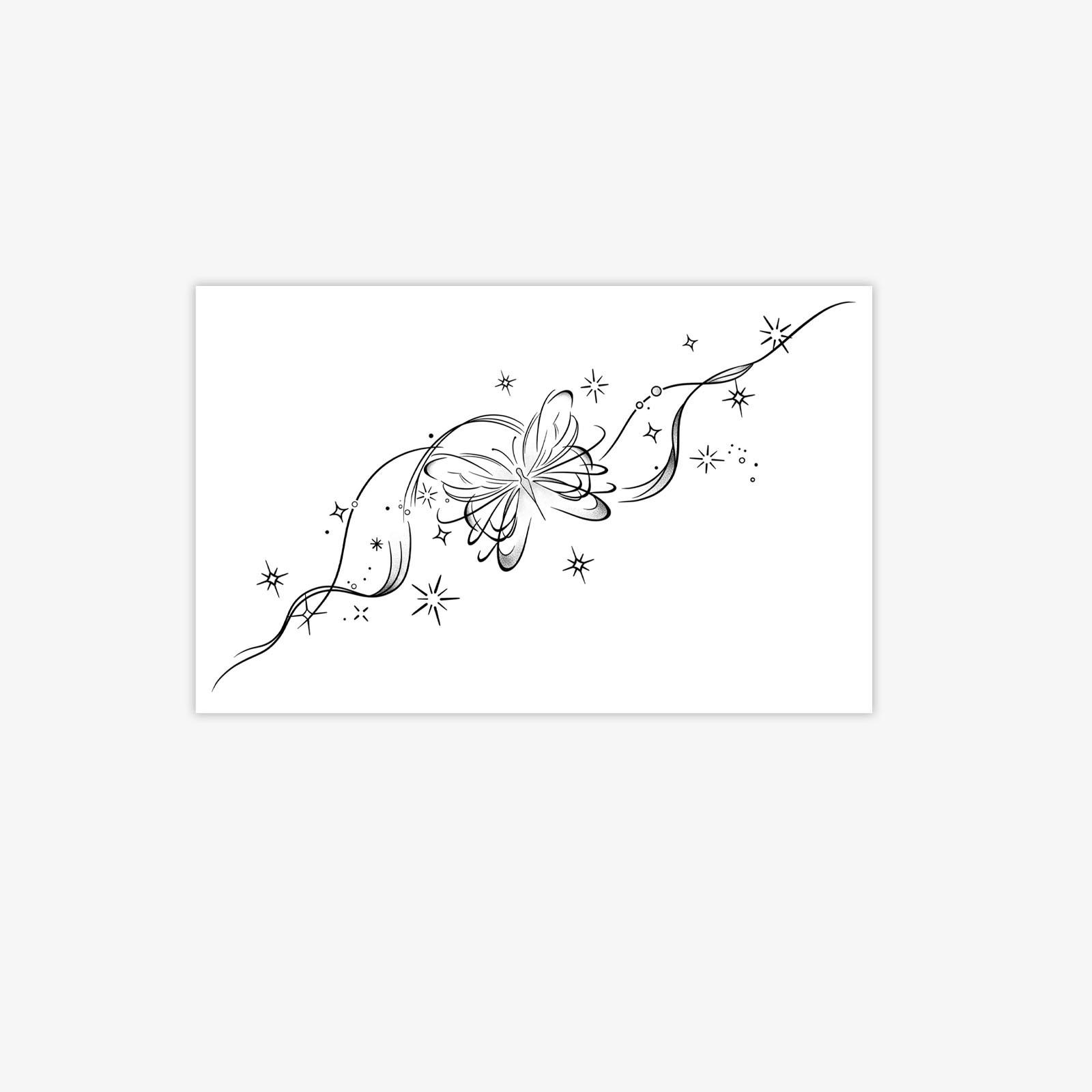 Starfluff Танец бабочек Светлая французская линия Тату-наклейка Линия ветра Бабочка Водонепроницаемая наклейка на плечо и шею 12*19
Starfluff Танец бабочек Светлая французская линия Тату-наклейка Линия ветра Бабочка Водонепроницаемая наклейка на плечо и шею 12*19