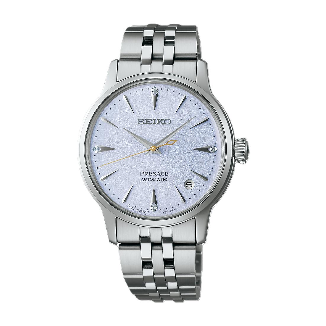 SEIKO Presage Cocktail Time Автоматические 34 мм Часы для женщин SRPL61J1 с бриллиантами, циферблат цвета «Ледяной голубой» синий
SEIKO Presage Cocktail Time Автоматические 34 мм Часы для женщин SRPL61J1 с бриллиантами, циферблат цвета «Ледяной голубой» синий