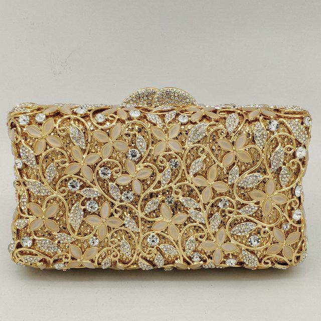 Boutique De FGG Opal Stone Women Crystal Evening Clutch Flower Minaudiere Bags Ladies Metal Clutches Wedding Handbag Party Bag Mini
Boutique De FGG Opal Stone Women Crystal Evening Clutch Flower Minaudiere Bags Ladies Metal Clutches Wedding Handbag Party Bag Mini