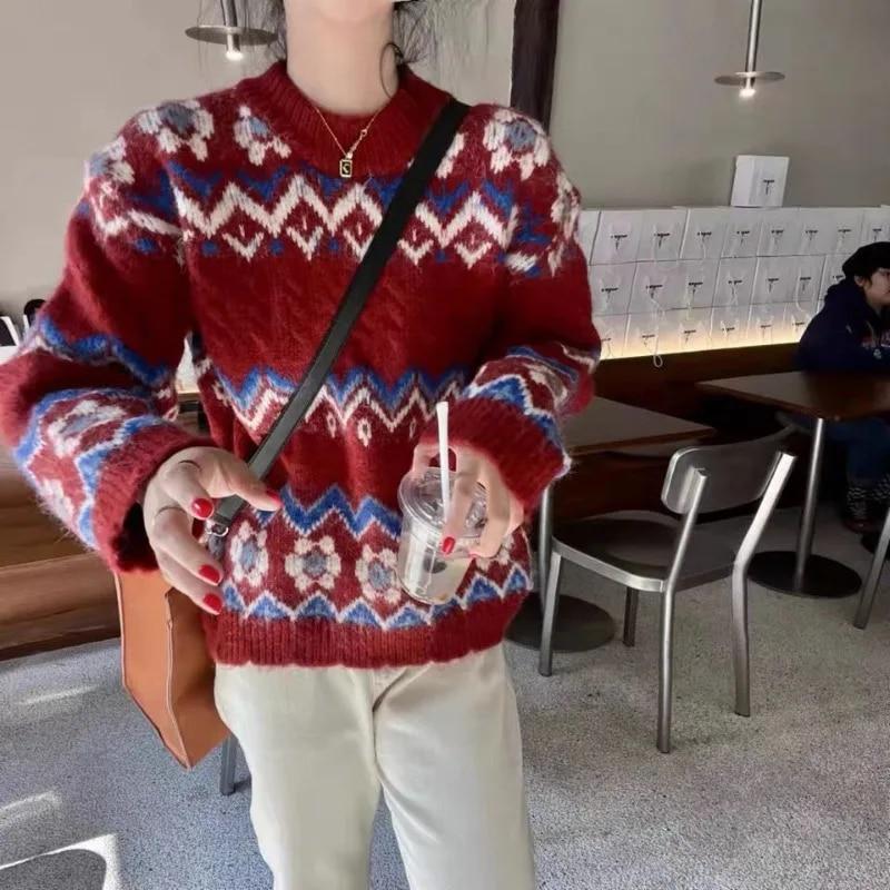 Женский свитер, новый винтажный женский трикотаж с волнистым цветком, осень-зима, пуловер с круглым вырезом и длинными рукавами, рождественский топ
Женский свитер, новый винтажный женский трикотаж с волнистым цветком, осень-зима, пуловер с круглым вырезом и длинными рукавами, рождественский топ