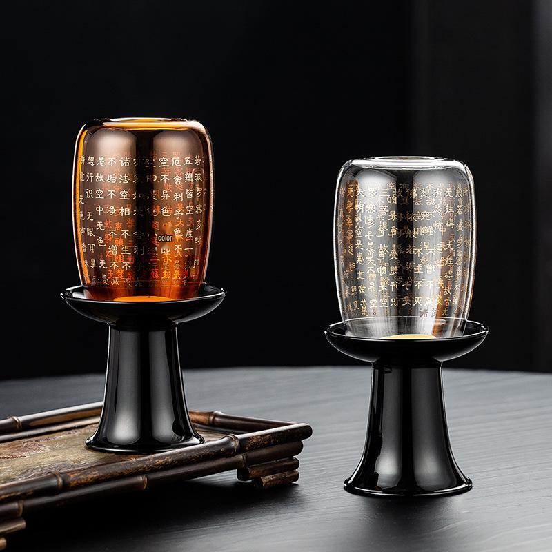 Heart Sutra Candle Holder: Elegant Retro Chinese Zen Glass Ornament for Home Aromatherapy and Creative Ambiance.
Heart Sutra Candle Holder: Elegant Retro Chinese Zen Glass Ornament for Home Aromatherapy and Creative Ambiance.