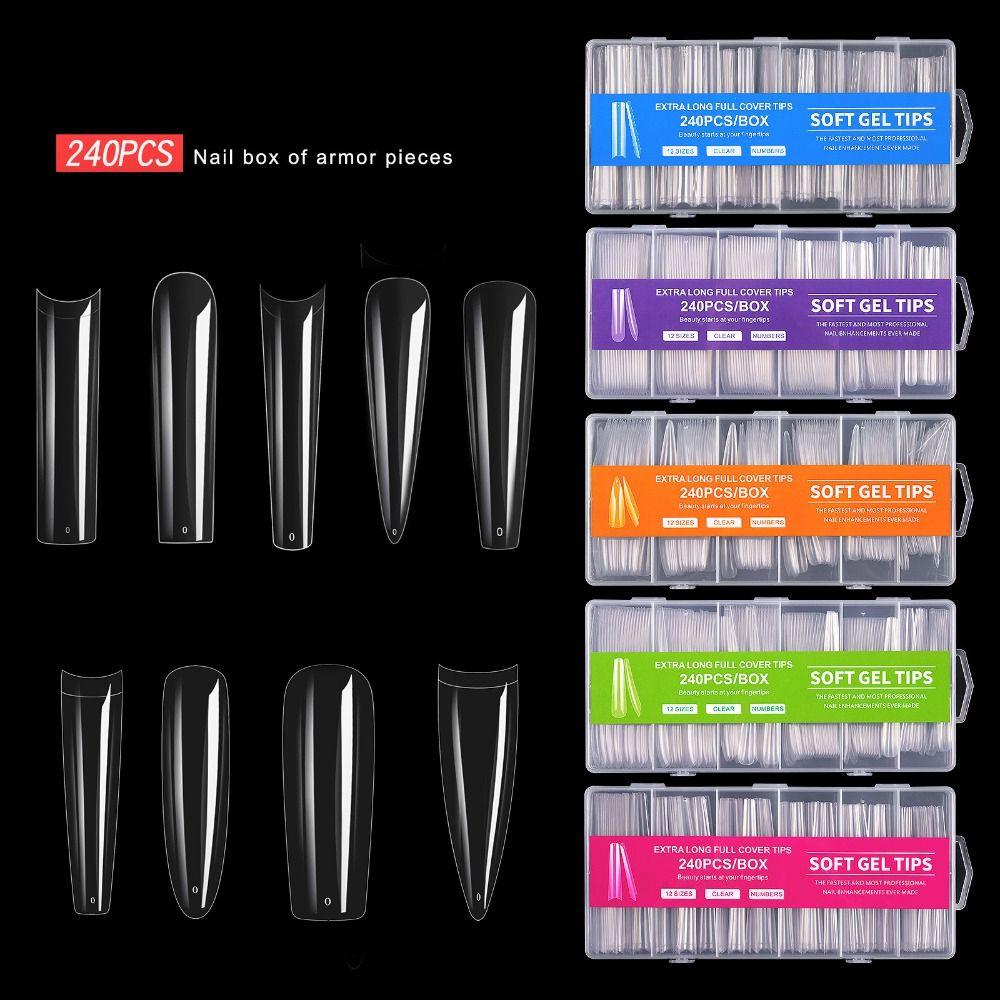 240pcs/Box False Nails Full Cover Nail Art Tips Extra Long Full Cover Tips Manicure Decoration
240pcs/Box False Nails Full Cover Nail Art Tips Extra Long Full Cover Tips Manicure Decoration