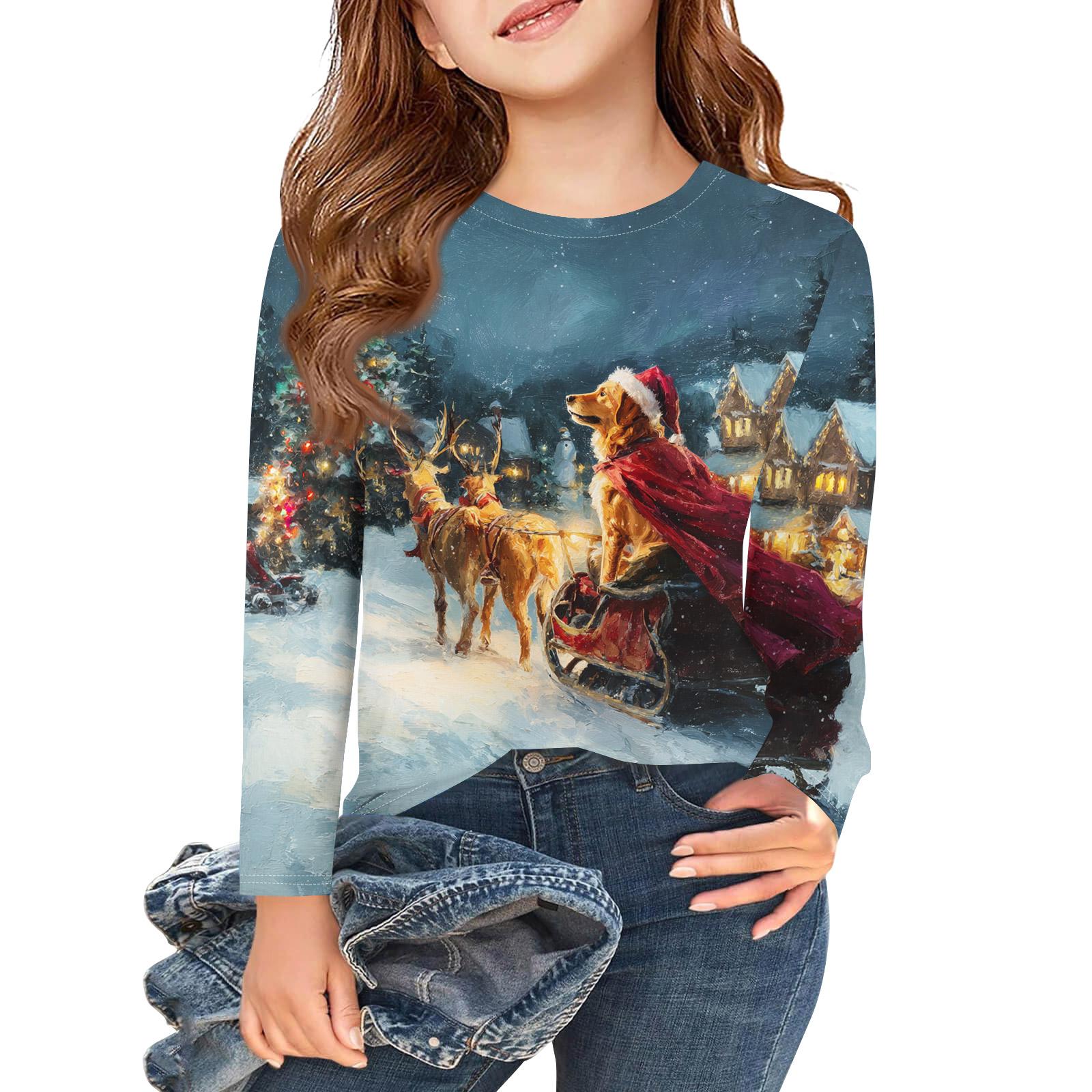 Рождественские футболки с длинным рукавом для девочек, детские осенние топы с круглым вырезом и принтом, базовые футболки 120 тёмно-синий
Рождественские футболки с длинным рукавом для девочек, детские осенние топы с круглым вырезом и принтом, базовые футболки 120 тёмно-синий