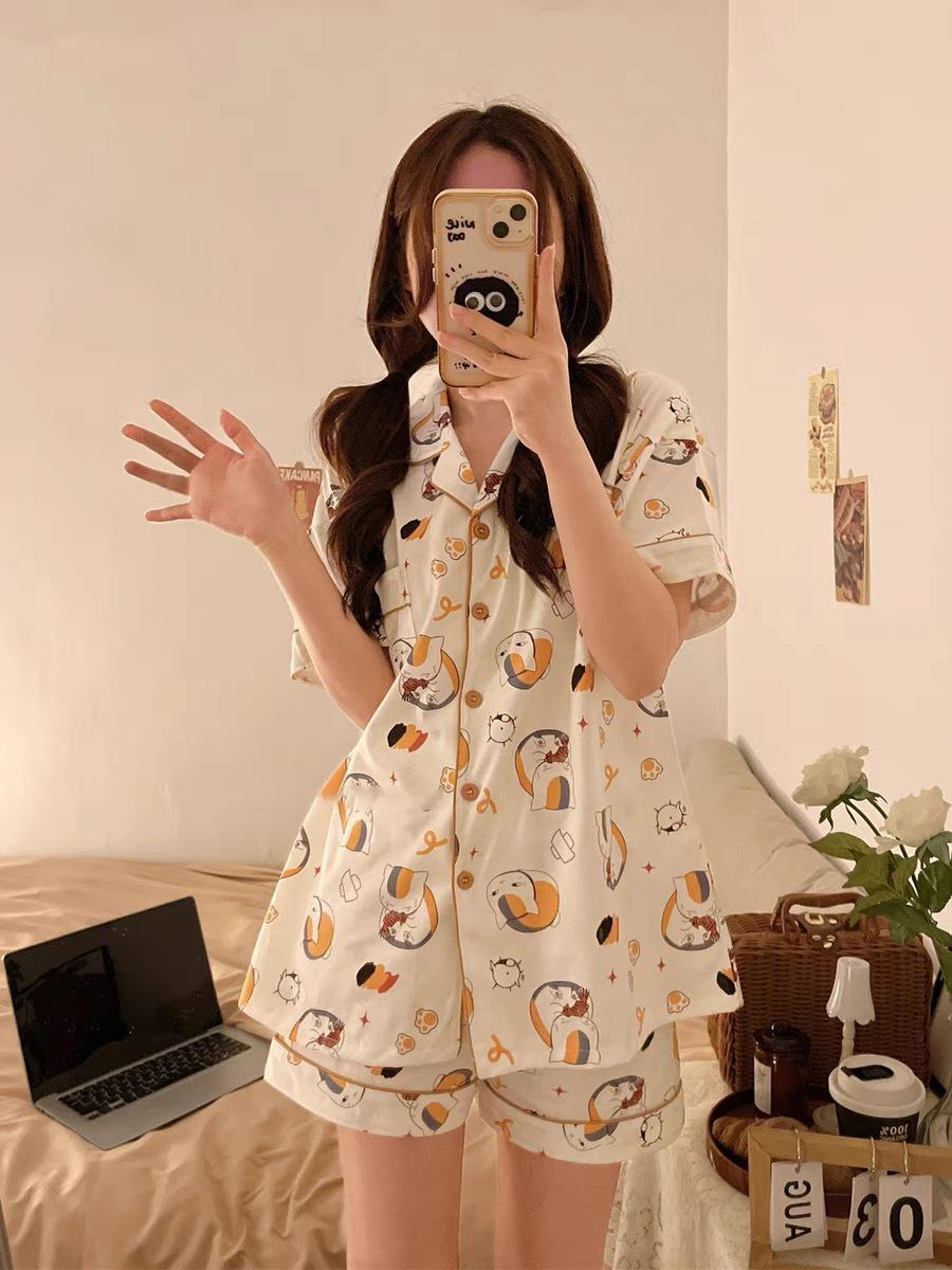 Internet celebrity soft cute full print cartoon kitten pajamas women s summer short-sleeved shorts set can be worn outside loungewear S
Internet celebrity soft cute full print cartoon kitten pajamas women s summer short-sleeved shorts set can be worn outside loungewear S