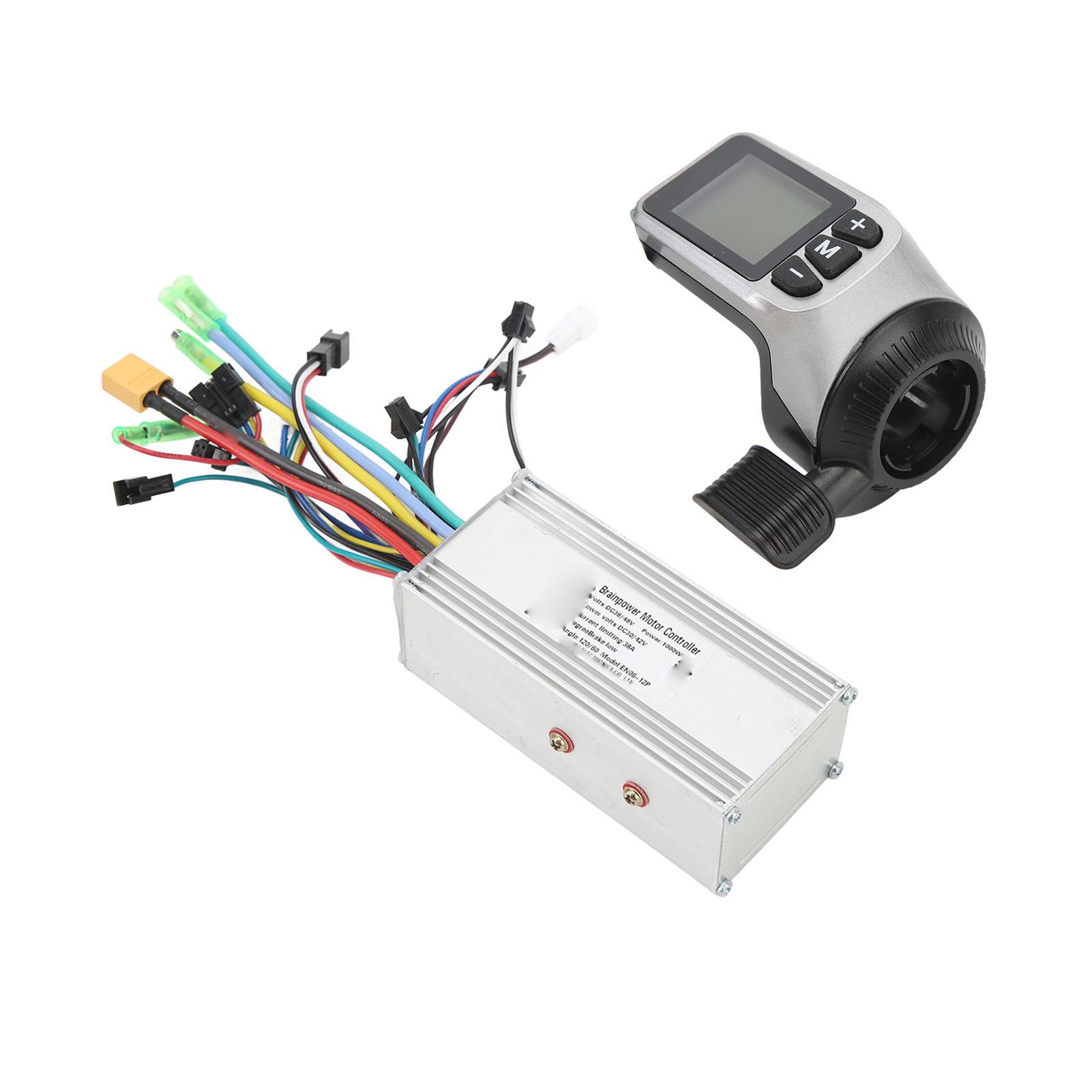 Electric Bike Sine Wave Brushless Controller Kit 36V 48V 1000W 38A 3 Modes Controller 124DX Thumb Throttle Panel Display for Electric Bicycle
Electric Bike Sine Wave Brushless Controller Kit 36V 48V 1000W 38A 3 Modes Controller 124DX Thumb Throttle Panel Display for Electric Bicycle