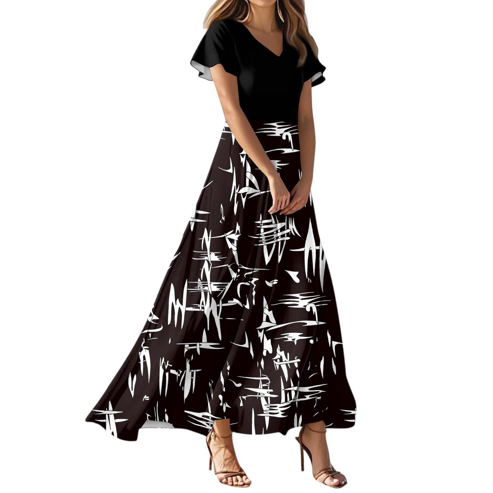 Женское летнее повседневное модное платье с цветочным принтом и V-образным вырезом с коротким рукавом S
Женское летнее повседневное модное платье с цветочным принтом и V-образным вырезом с коротким рукавом S