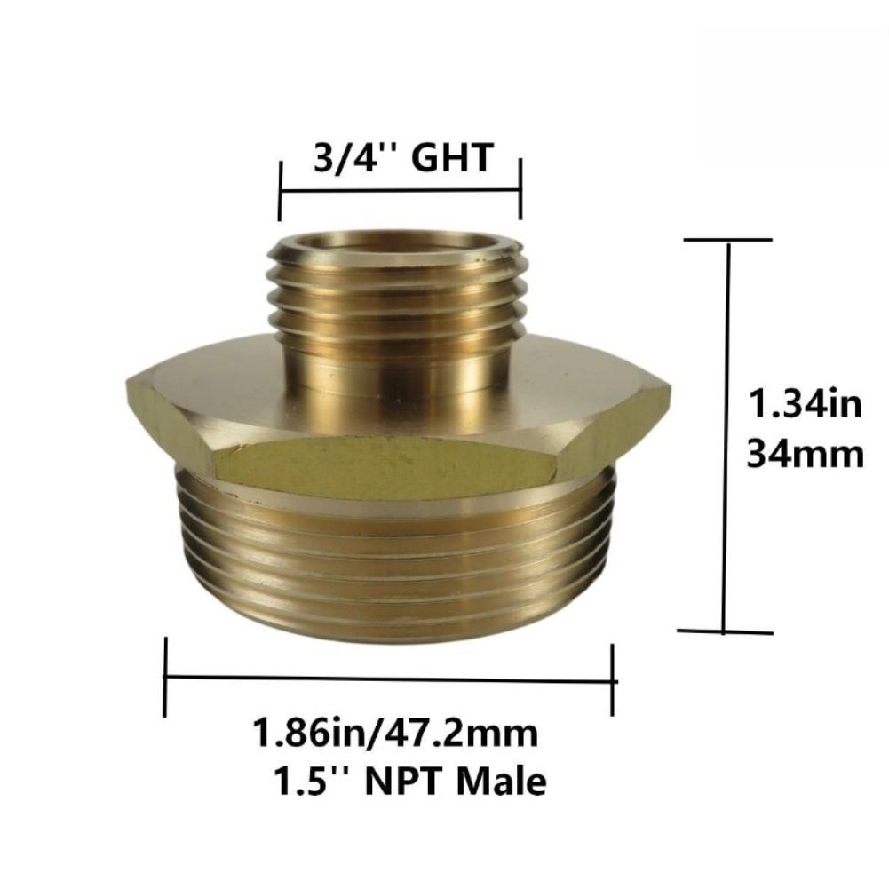 Brass Hose Connector 2 Pack 3/4 GHT Male To 1-1/2 NPT Male Thread Quick Adapter For Watering Spare Clamps & Fittings China Mainland
Brass Hose Connector 2 Pack 3/4 GHT Male To 1-1/2 NPT Male Thread Quick Adapter For Watering Spare Clamps & Fittings China Mainland
