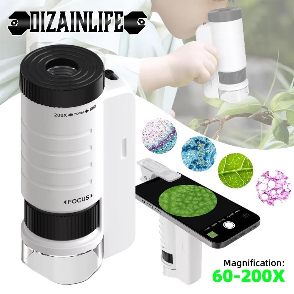 LED Light Pocket Microscope 60-200x Magnification Handheld Microscope Children s Learning чорний
LED Light Pocket Microscope 60-200x Magnification Handheld Microscope Children s Learning чорний