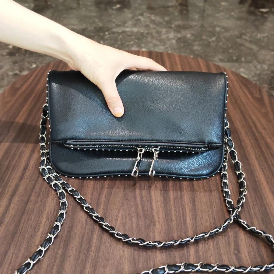Fashi Rivet Women Chain Crossbody Bag Pu leather Lady Shoulder Purse Large Capacity Classic Black Fold Envelope Bag чёрный
Fashi Rivet Women Chain Crossbody Bag Pu leather Lady Shoulder Purse Large Capacity Classic Black Fold Envelope Bag чёрный