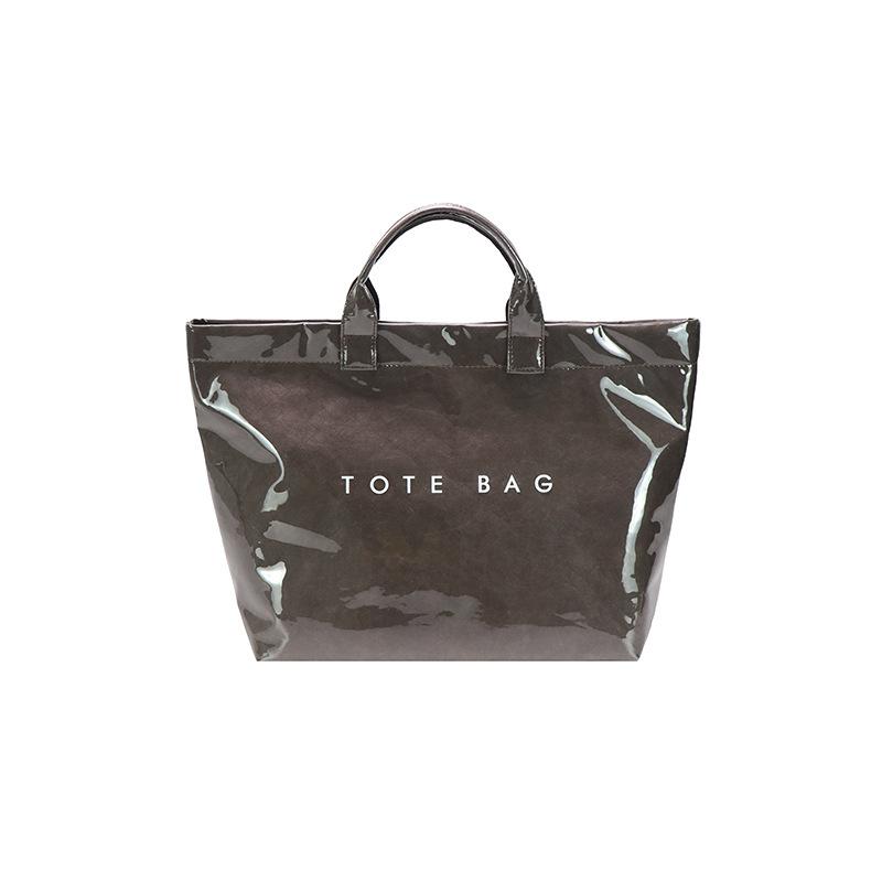 New fashion bag large capacity jelly texture handbag simple kraft paper tote bag waterproof portable shopping Width 34 Thickness 13 Height 31 коричневий
New fashion bag large capacity jelly texture handbag simple kraft paper tote bag waterproof portable shopping Width 34 Thickness 13 Height 31 коричневий