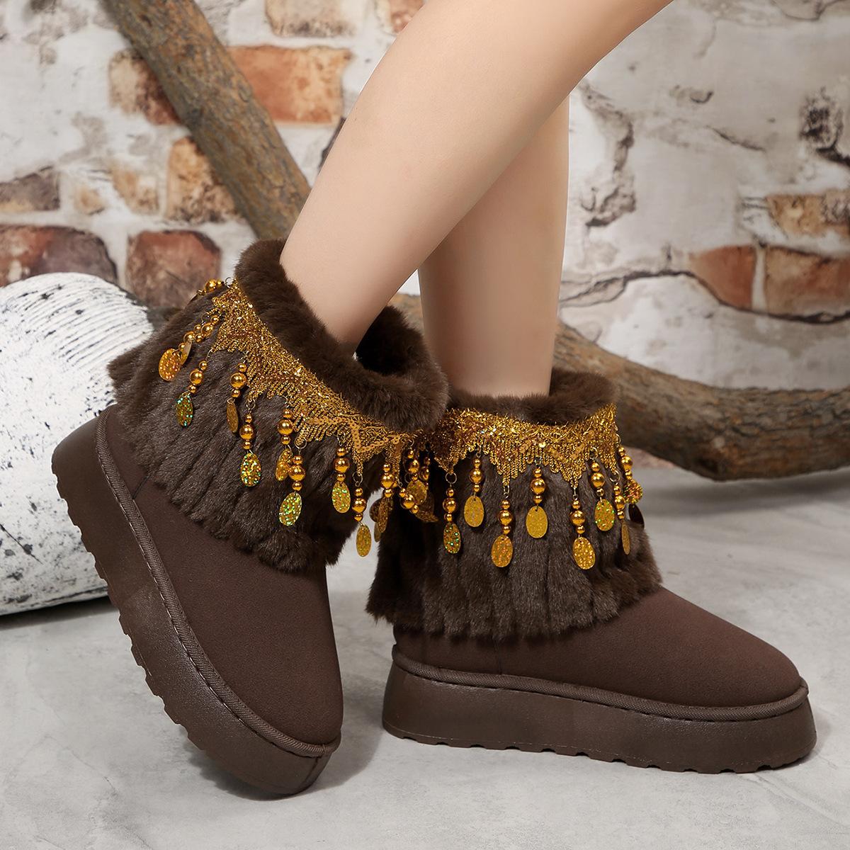 Women s Lightweight Comfortable Cold Warm Padded Snow Boots Non-slip Wear-resistant Outdoor Casual Sneakers Mid-calf Cotton Boots 43 темно-коричневого кольору
Women s Lightweight Comfortable Cold Warm Padded Snow Boots Non-slip Wear-resistant Outdoor Casual Sneakers Mid-calf Cotton Boots 43 темно-коричневого кольору