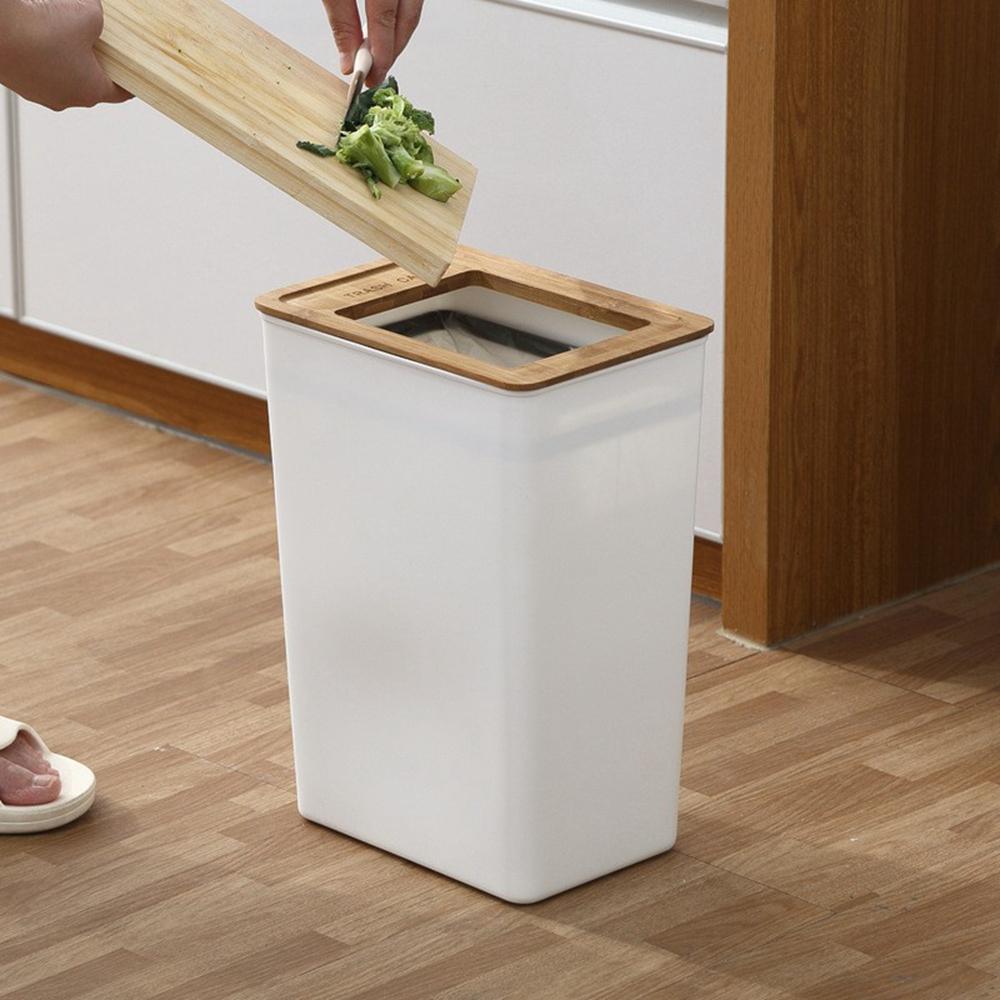 9L Bamboo Lid Plastic Trash Can Minimalist Living Room Bedroom Bathroom Kitchen Waste Bin Type A
9L Bamboo Lid Plastic Trash Can Minimalist Living Room Bedroom Bathroom Kitchen Waste Bin Type A