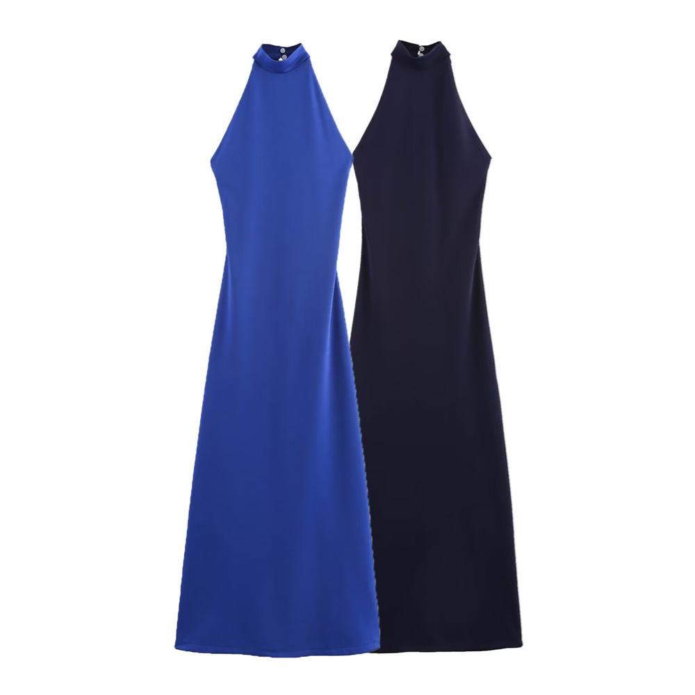 2025 Spring/Summer Women s Elegant Sexy Slim Fit Halter Neck Pleated Long Dress S темно-синий
2025 Spring/Summer Women s Elegant Sexy Slim Fit Halter Neck Pleated Long Dress S темно-синий