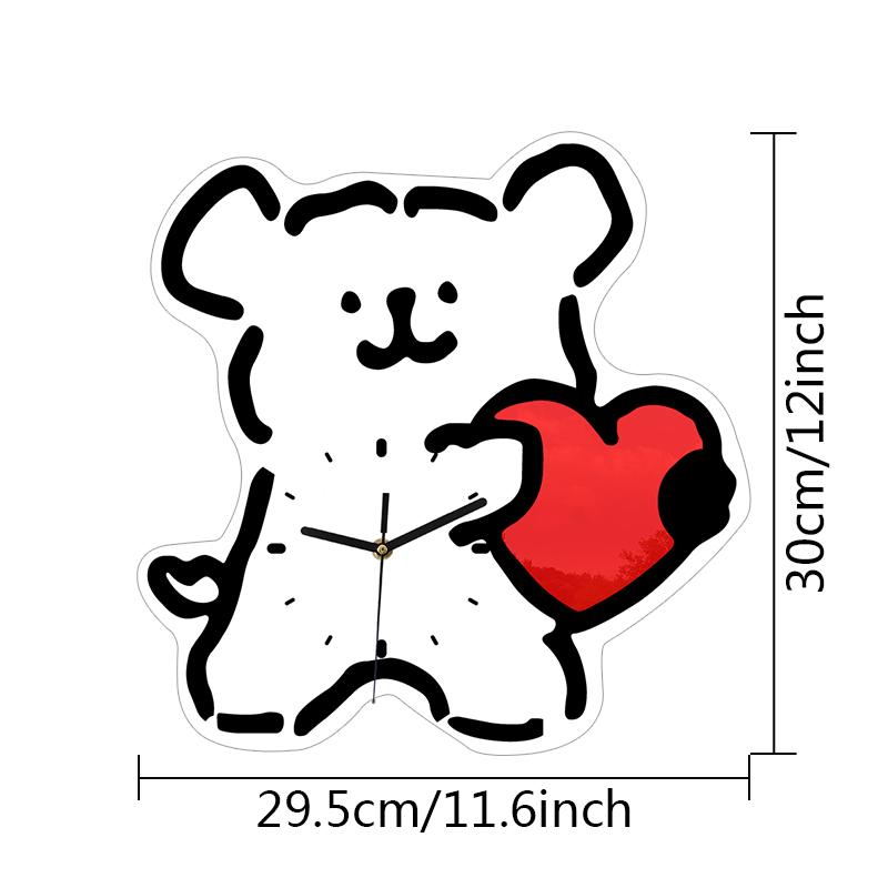 Cartoon Heart Shaped Dog Decorative Wall Clock - Adorable and Minimalist Style Dog Silent Clock for Living Room and Bedroom білий
Cartoon Heart Shaped Dog Decorative Wall Clock - Adorable and Minimalist Style Dog Silent Clock for Living Room and Bedroom білий