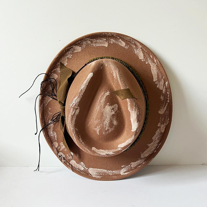 2025 New Vintage Brim Fedora Hats Autumn Winter Felt Hat for Women Men Panama Rancher Hat Handmade Distressed/Burned 2025 56-58cm
2025 New Vintage Brim Fedora Hats Autumn Winter Felt Hat for Women Men Panama Rancher Hat Handmade Distressed/Burned 2025 56-58cm