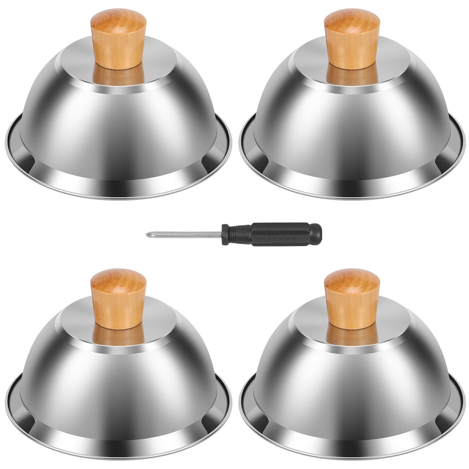 4Pcs 16cm Burger Cover Stainless Steel Cheese Melting Dome Small Grilling Cover Round Flat Top Grill Metal Lids Steaming Cover
4Pcs 16cm Burger Cover Stainless Steel Cheese Melting Dome Small Grilling Cover Round Flat Top Grill Metal Lids Steaming Cover