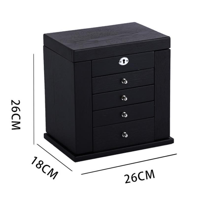 Multi Layer Drawer Jewelry Box Wooden Jewelry Storage Boxes Desktop Large Capacity Ring Necklace Organizer Box with Lock чорний
Multi Layer Drawer Jewelry Box Wooden Jewelry Storage Boxes Desktop Large Capacity Ring Necklace Organizer Box with Lock чорний