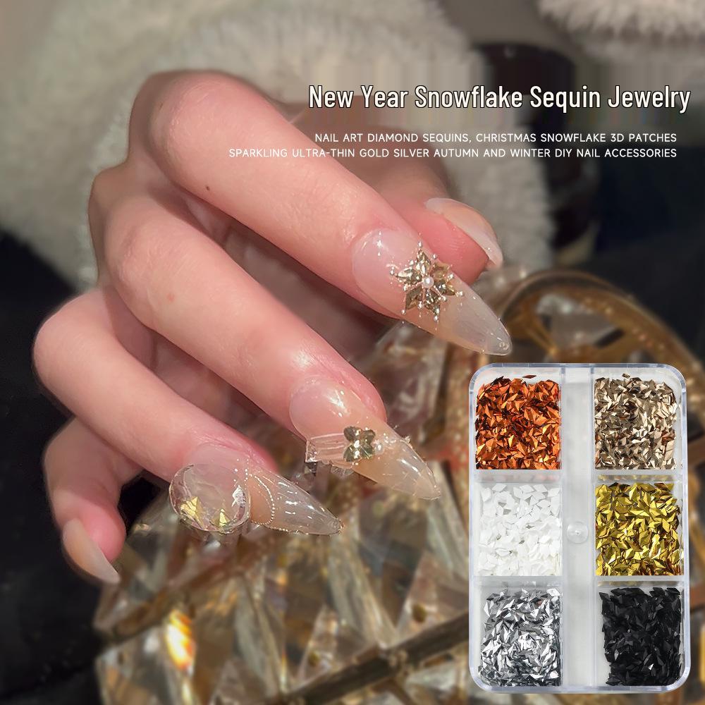 Mini Diamond Nail Art Decorations: Sparkling Flat Bottom Rhinestones & 3D Sequins Snowflake Combo for Nails.
Mini Diamond Nail Art Decorations: Sparkling Flat Bottom Rhinestones & 3D Sequins Snowflake Combo for Nails.