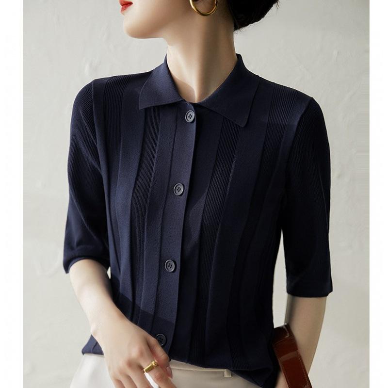 Женский летний новый рубашечный пряжный лацкан с рукавом до локтя, вязаный кардиган для офиса, рубашка для кондиционированного воздуха one size fits all тёмно-синий
Женский летний новый рубашечный пряжный лацкан с рукавом до локтя, вязаный кардиган для офиса, рубашка для кондиционированного воздуха one size fits all тёмно-синий