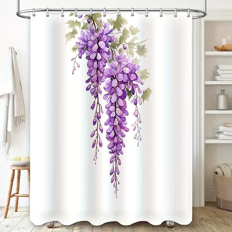 Graceful Wisteria Shower Curtain For Bathroom Decoration - Elegant Purple Flower Design - Waterproof And Durable Elevate Space W60H190(CM)-1 Pcs
Graceful Wisteria Shower Curtain For Bathroom Decoration - Elegant Purple Flower Design - Waterproof And Durable Elevate Space W60H190(CM)-1 Pcs