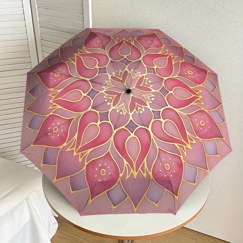 1pc Pink Lotus Mandala Pattern Umbrella with Plastic Handle,Suitable for All Seasons Home Travel Outdoor UmbrellaDD270
1pc Pink Lotus Mandala Pattern Umbrella with Plastic Handle,Suitable for All Seasons Home Travel Outdoor UmbrellaDD270