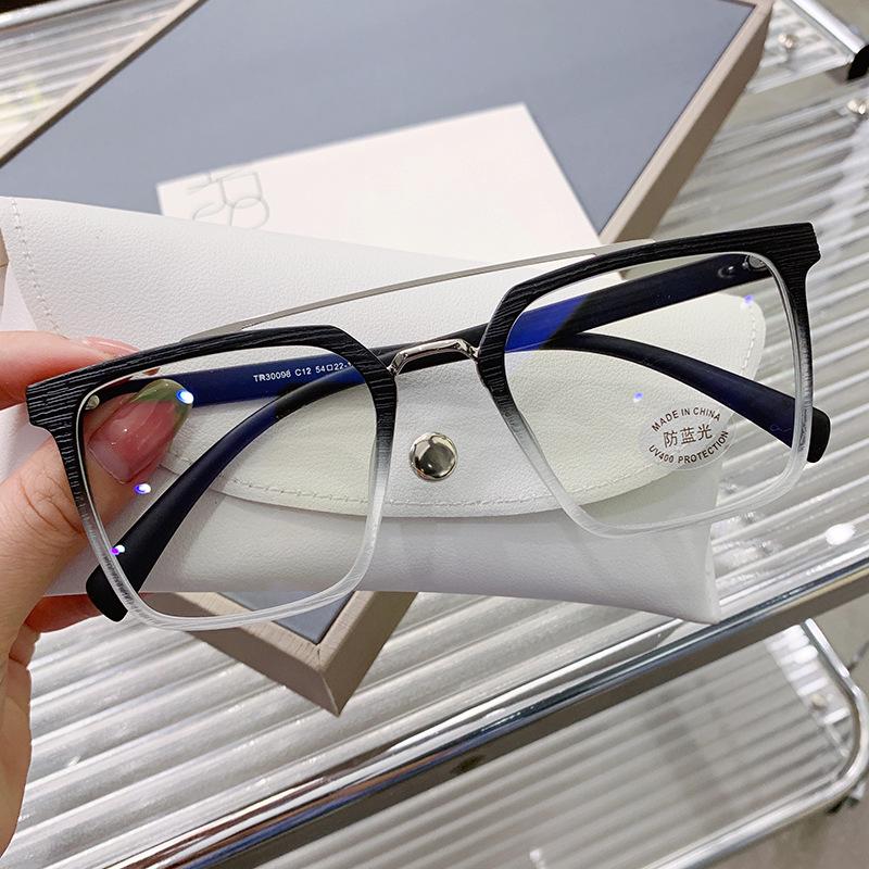 Retro Korean Style Men s Large Frame Blue Light Blocking Glasses with Wood Grain Double Bridge and TR90 Frame (Model 30098).
Retro Korean Style Men s Large Frame Blue Light Blocking Glasses with Wood Grain Double Bridge and TR90 Frame (Model 30098).