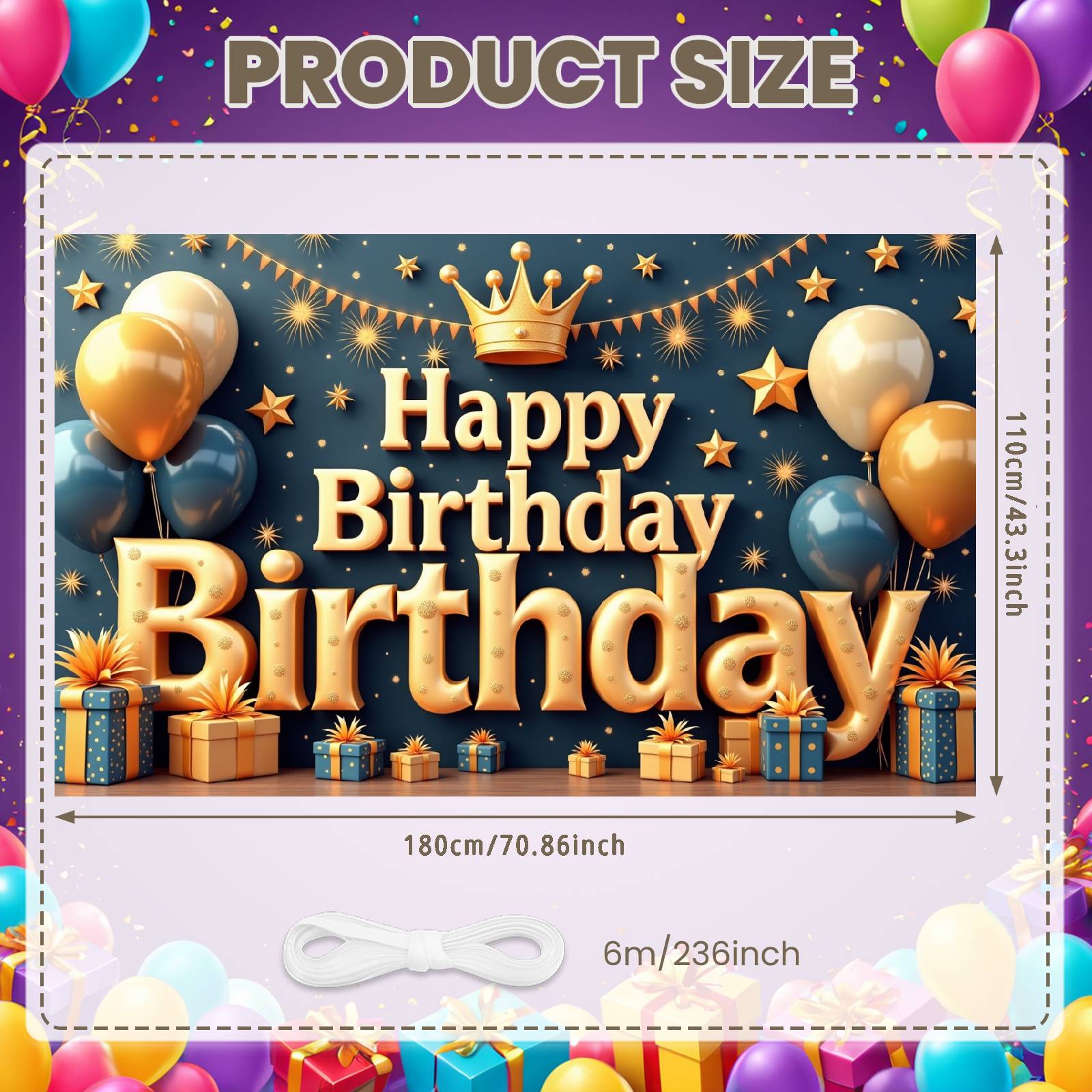 Royal Birthday Banner Gold Black Theme Luxury Birthday Banner Celebration Background Star Accents Banner For Birthday Party
Royal Birthday Banner Gold Black Theme Luxury Birthday Banner Celebration Background Star Accents Banner For Birthday Party