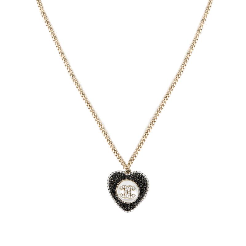 CHANEL Full Diamond Love Pendant Pearl Necklace Women s Black/Gold чорний
CHANEL Full Diamond Love Pendant Pearl Necklace Women s Black/Gold чорний