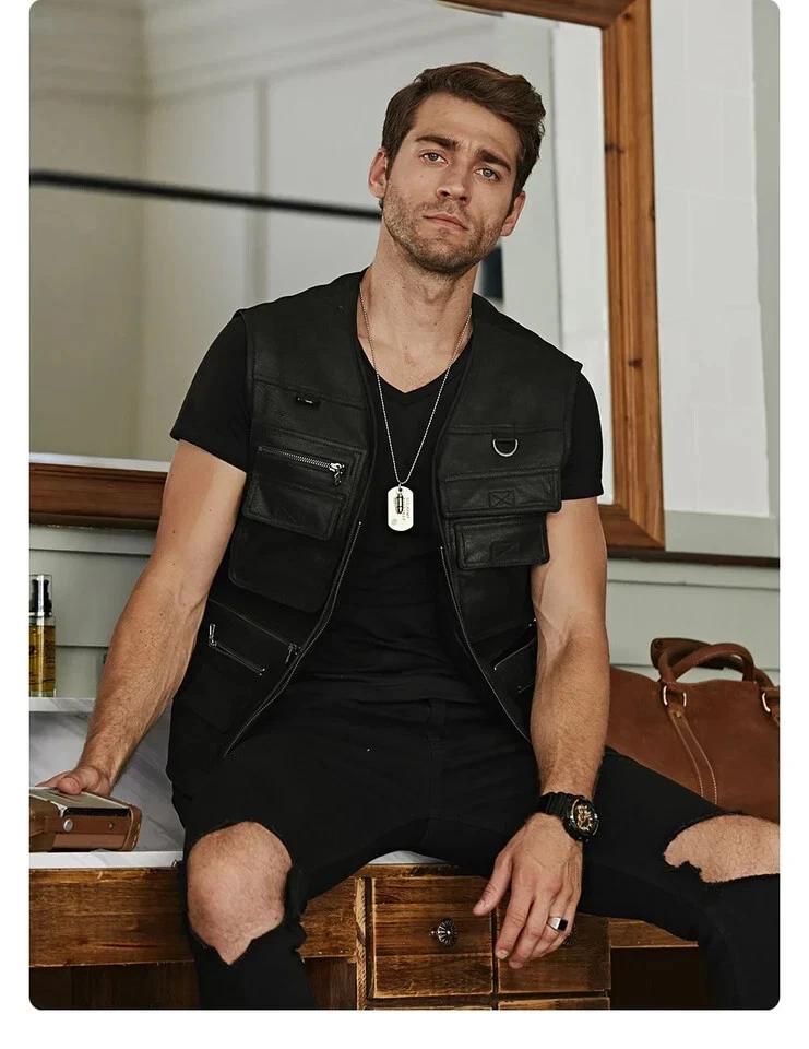 Черный мужской стильный классический жилет из натуральной овчины, классическое пальто из натуральной кожи 3XL чёрный
Черный мужской стильный классический жилет из натуральной овчины, классическое пальто из натуральной кожи 3XL чёрный