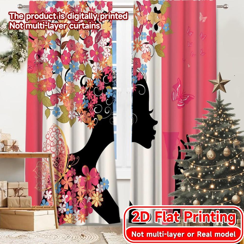 Flat Printing Curtains Without Rod Floral Harmony Christmas Festival Popular Drapes Prints Light Set Of 2 Made Polyester W100*H70(CM)-Grommet top&2PCS
Flat Printing Curtains Without Rod Floral Harmony Christmas Festival Popular Drapes Prints Light Set Of 2 Made Polyester W100*H70(CM)-Grommet top&2PCS