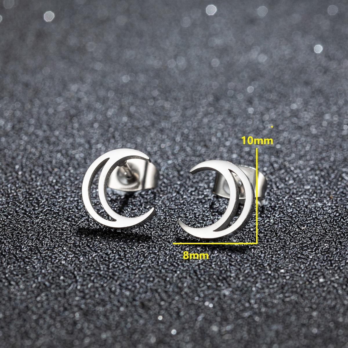 Stainless Steel Simple Moon Star Earrings For Women Small Crescent Ear Studs Zircon Wedding Party Gifts For Best Friends rose gold
Stainless Steel Simple Moon Star Earrings For Women Small Crescent Ear Studs Zircon Wedding Party Gifts For Best Friends rose gold