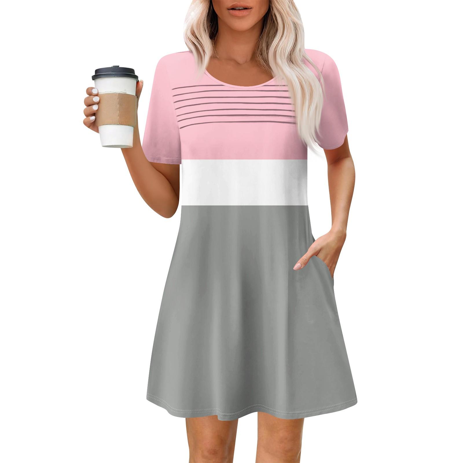 Женские летние повседневные платья с круглым вырезом, плиссированные, с карманами, с принтом, с коротким рукавом XXL розовый
Женские летние повседневные платья с круглым вырезом, плиссированные, с карманами, с принтом, с коротким рукавом XXL розовый