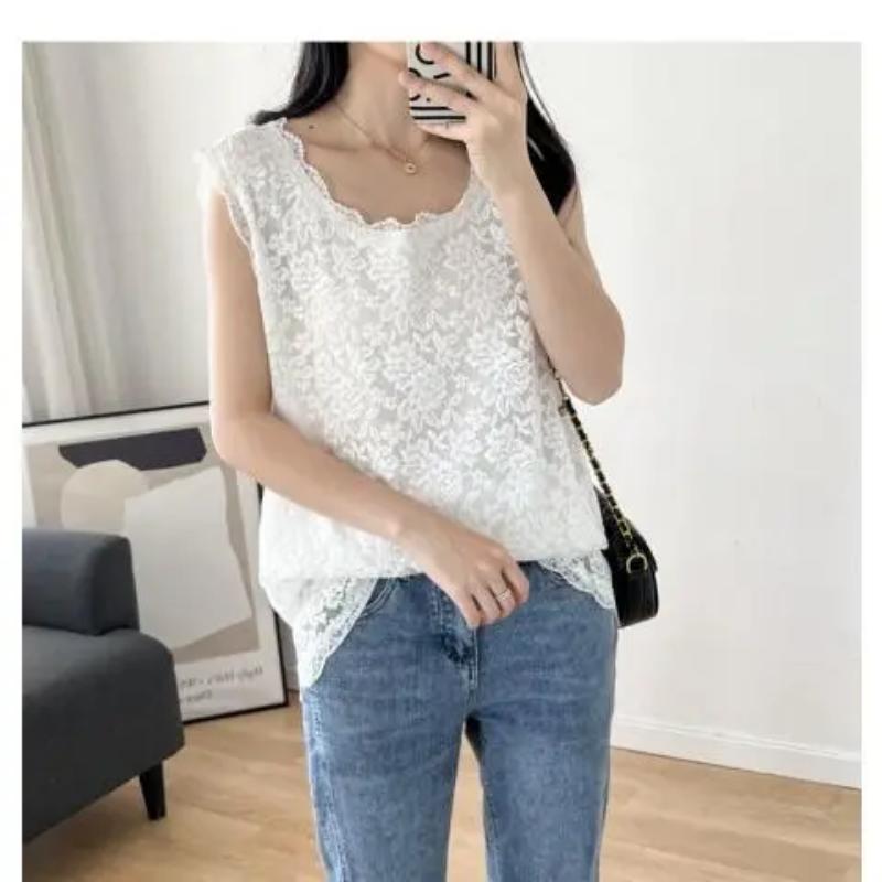 Mid-length Sexy Lace Vest Elastic Loose Sleeveless T-shirt Top for Women L білий
Mid-length Sexy Lace Vest Elastic Loose Sleeveless T-shirt Top for Women L білий