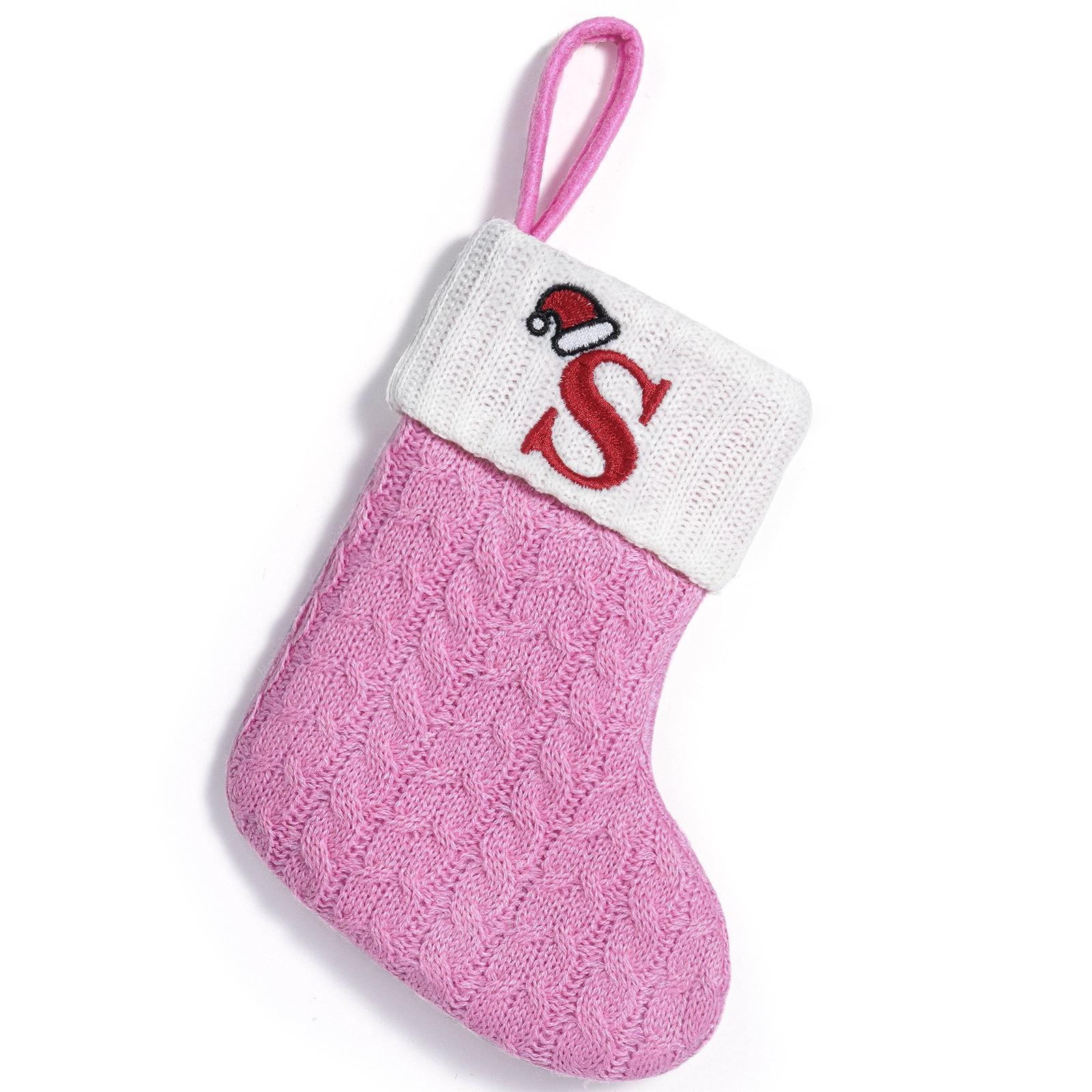 Pink Knitted Christmas Stocking with Embroidered Letter for Tree or Window Decoration
Pink Knitted Christmas Stocking with Embroidered Letter for Tree or Window Decoration