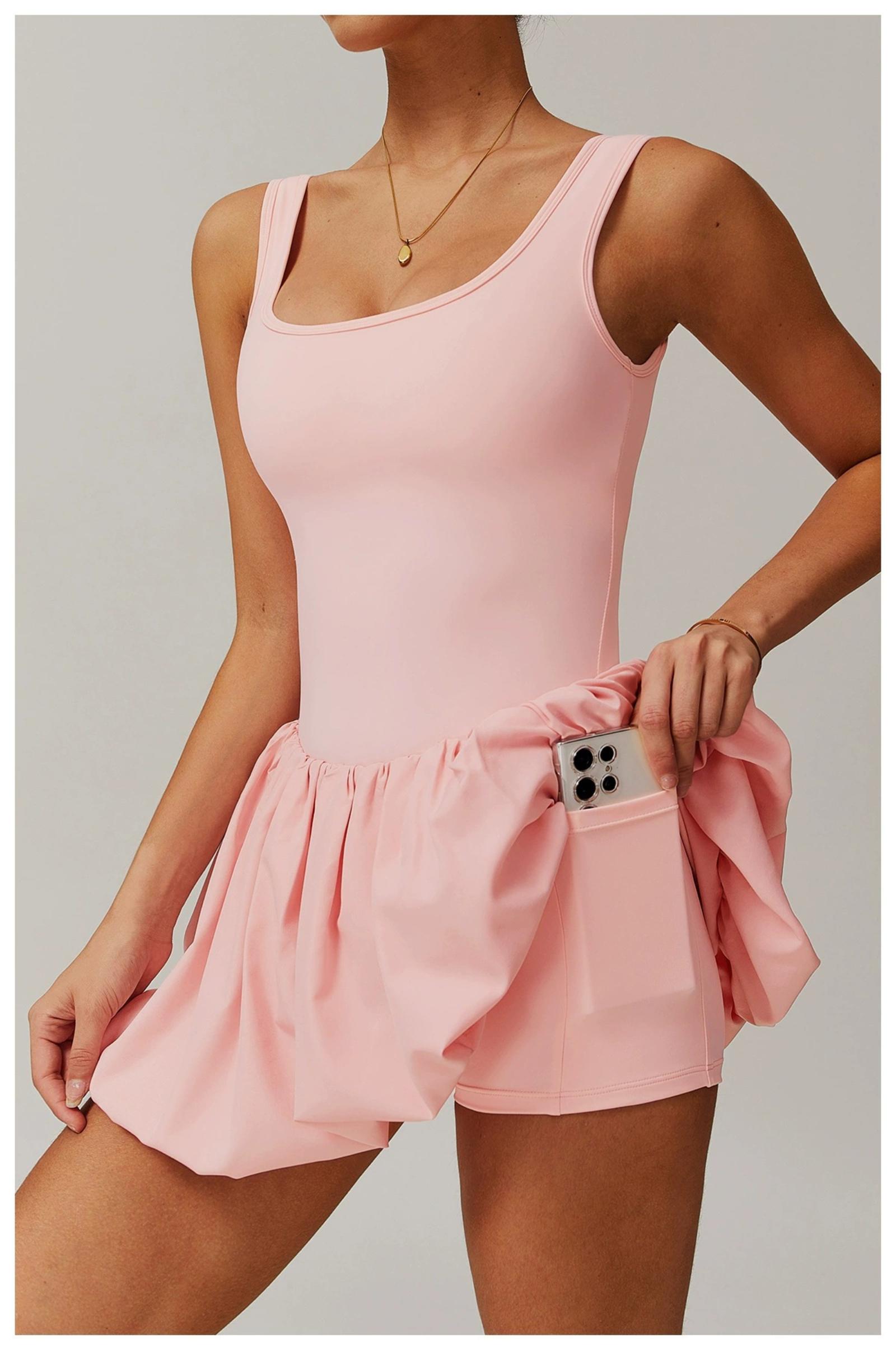 -Exposure Underlay Fake Two-Piece Dress With Built-in Pads For Women Nude-Feel Waist-Cinching Sports Fitness Pocket Tennis Skirt M рожевий
-Exposure Underlay Fake Two-Piece Dress With Built-in Pads For Women Nude-Feel Waist-Cinching Sports Fitness Pocket Tennis Skirt M рожевий