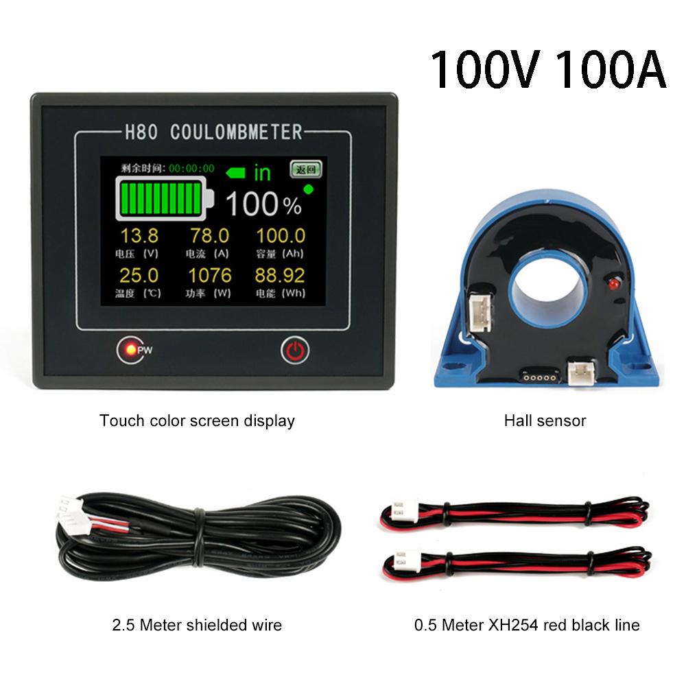 DC 10-100V 50A 100A 200A 400A LCD Hall Coulomb Meter Voltmeter Ammeter Voltage Current Battery Capacity Monitor Bluetooth APP
DC 10-100V 50A 100A 200A 400A LCD Hall Coulomb Meter Voltmeter Ammeter Voltage Current Battery Capacity Monitor Bluetooth APP