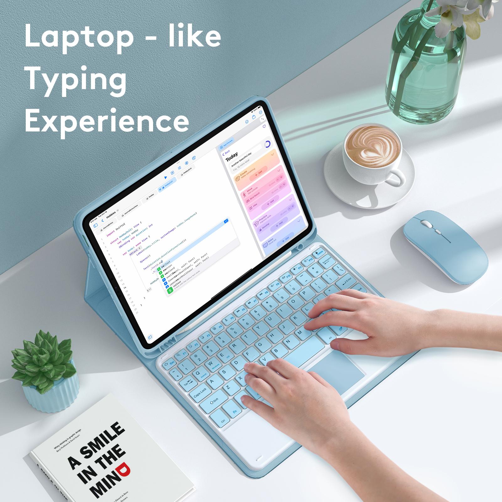 TP-1099 For iPad (2025)/10.9 (2022) Wireless Keyboard Case with Mouse,PU Leather Folio Flip Cover Bluetooth-Compatible Keyboard Case Blue
TP-1099 For iPad (2025)/10.9 (2022) Wireless Keyboard Case with Mouse,PU Leather Folio Flip Cover Bluetooth-Compatible Keyboard Case Blue