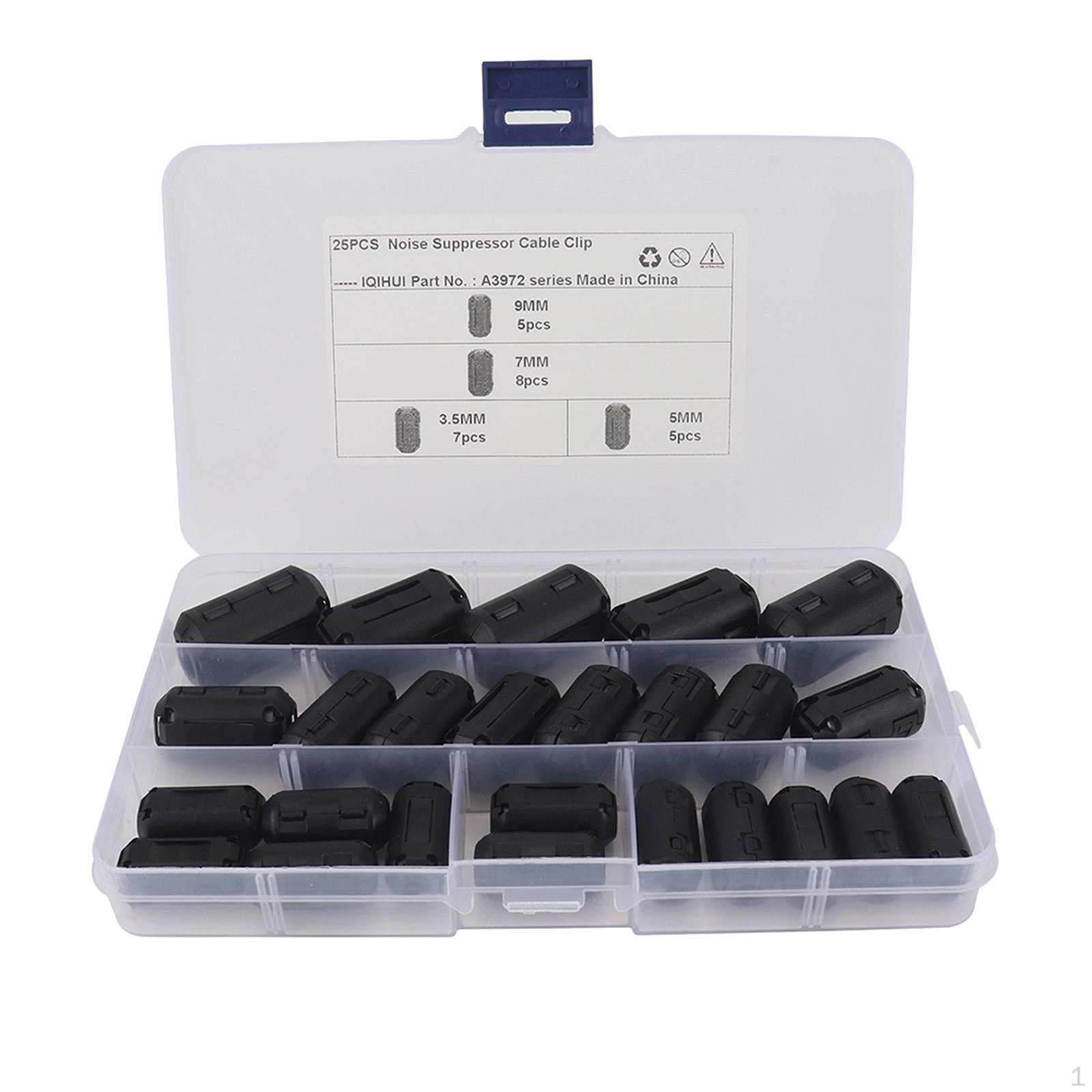 25x Ferrite Core Kit , Black Filter Noise Suppressor Fit for Power Cords Car DVR Keyboard 3.5mm 5mm
25x Ferrite Core Kit , Black Filter Noise Suppressor Fit for Power Cords Car DVR Keyboard 3.5mm 5mm