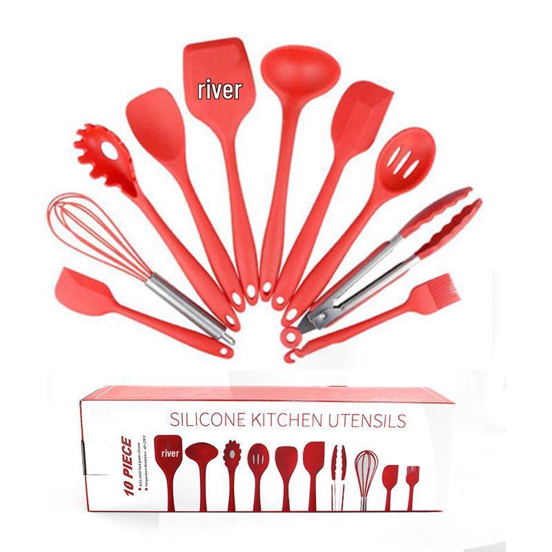 Popular 10-Piece Silicone Kitchen Utensil Set with Storage Bucket
Popular 10-Piece Silicone Kitchen Utensil Set with Storage Bucket