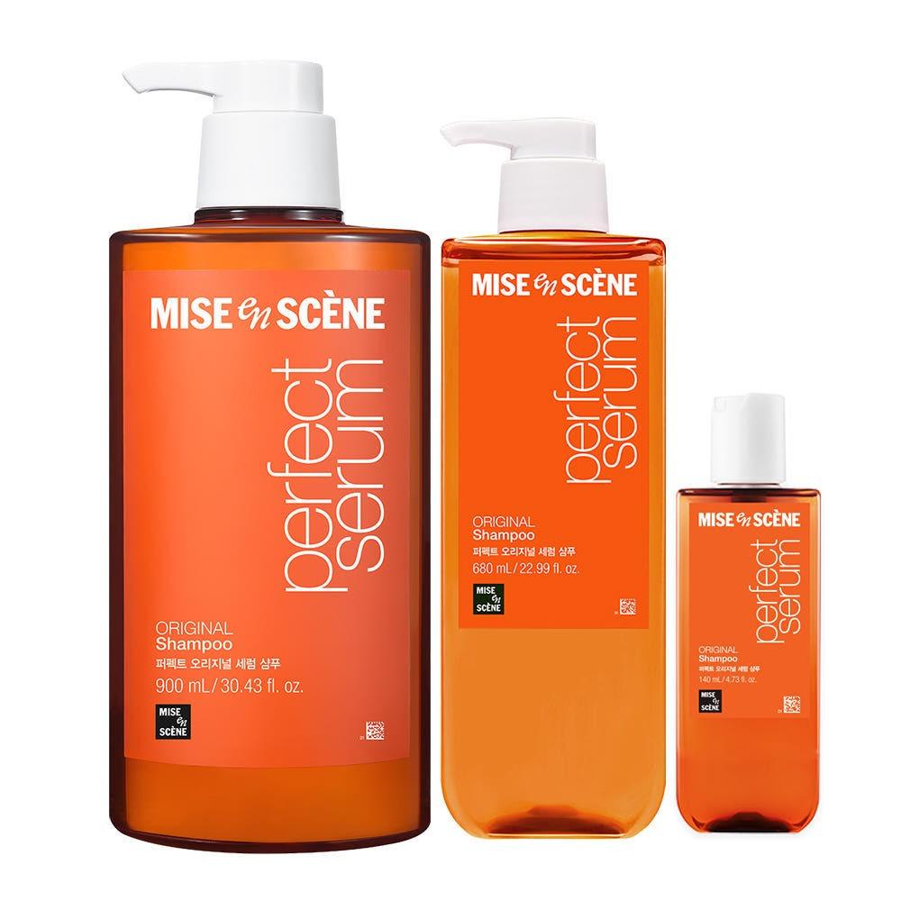 Mise en Scene Perfect Original Serum Shampoo Triple Pack High-Capacity 900ml + 680ml + 140ml
Mise en Scene Perfect Original Serum Shampoo Triple Pack High-Capacity 900ml + 680ml + 140ml