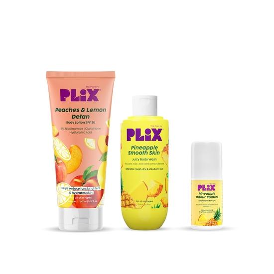 PLIX-THE PLANT FIX Лосьон для тела «Персики и лимон» + Гель для душа «Ананас» для гладкой кожи | Удаление загара и глубокое увлажнение для яркой кожи
PLIX-THE PLANT FIX Лосьон для тела «Персики и лимон» + Гель для душа «Ананас» для гладкой кожи | Удаление загара и глубокое увлажнение для яркой кожи