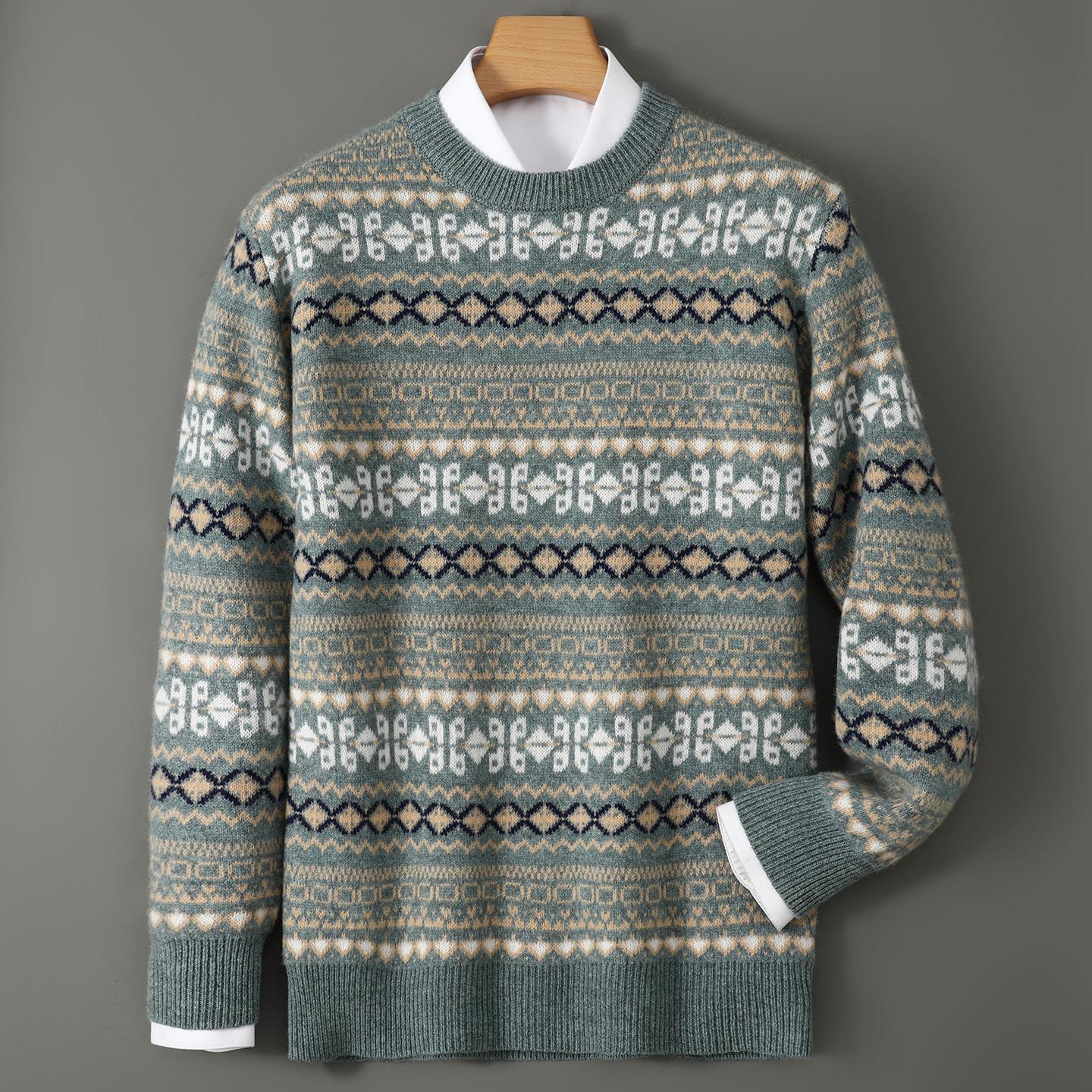 Men s Retro Jacquard 100% Pure Wool Sweater for Autumn & Winter - Thick, Loose Knitwear, Youth Casual Base Layer Fashion XXXL--190-210 jin зелений/сірий колір
Men s Retro Jacquard 100% Pure Wool Sweater for Autumn & Winter - Thick, Loose Knitwear, Youth Casual Base Layer Fashion XXXL--190-210 jin зелений/сірий колір