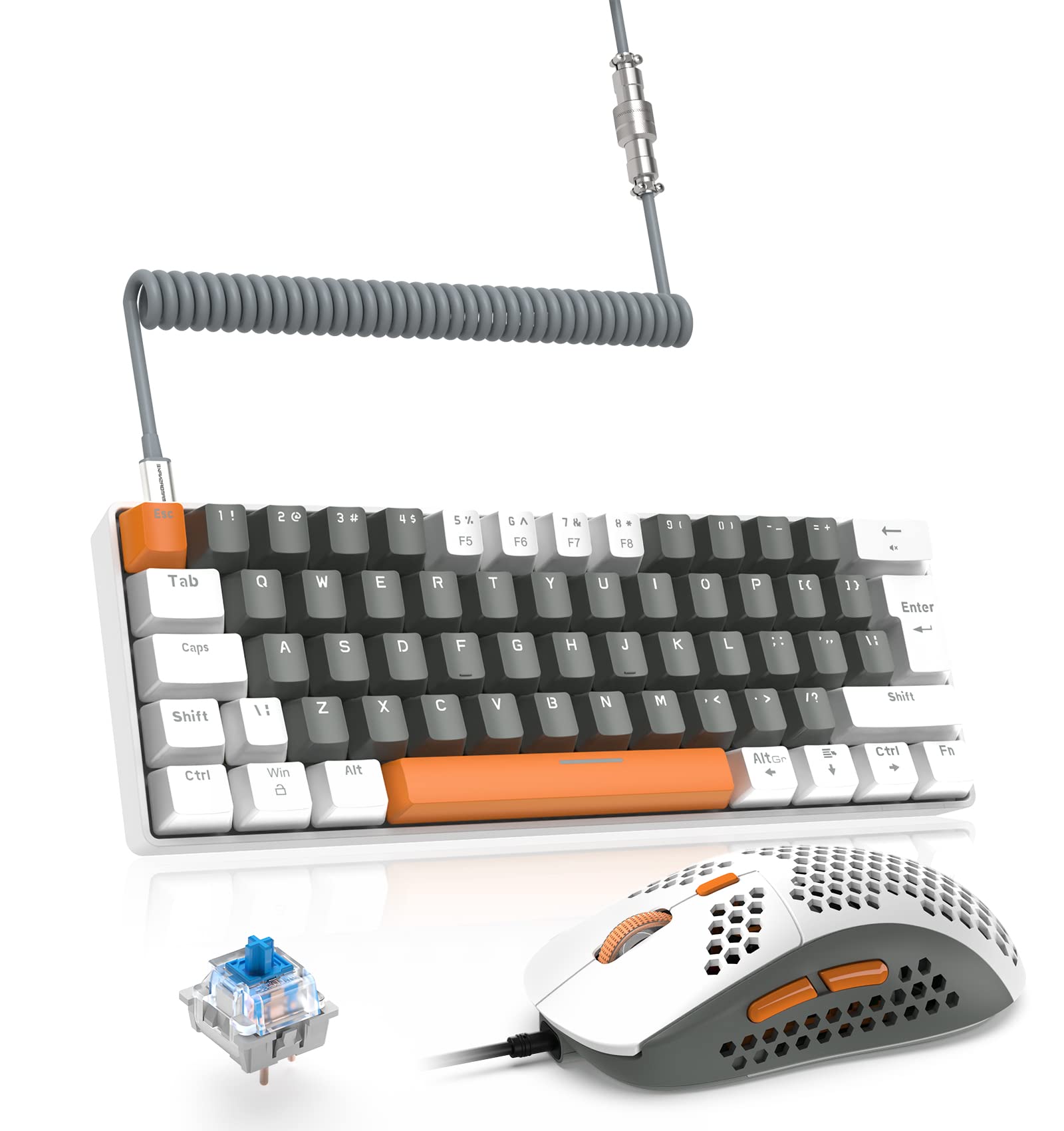 T60 Wired Mechanical Keyboard Gaming Keyboard Mouse Set with RGB Backlight Tenkeyless Full Key TKL Low Noise Work from Home Mini 62 Keys Coil Cable
T60 Wired Mechanical Keyboard Gaming Keyboard Mouse Set with RGB Backlight Tenkeyless Full Key TKL Low Noise Work from Home Mini 62 Keys Coil Cable